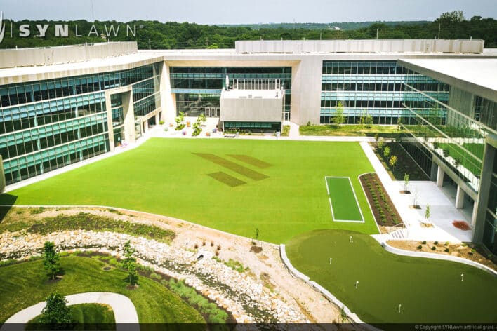 SYNLawn Cincinnati OH artificial grass for commercial office buildings campus courtyards