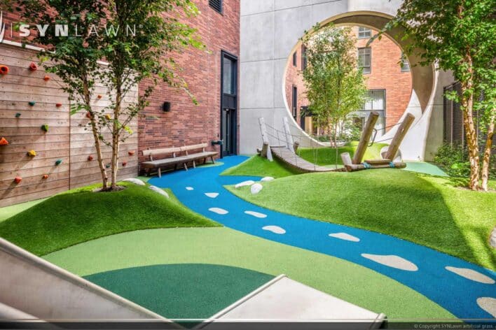 SYNLawn Cincinnati OH roof rooftop artificial turf play maze