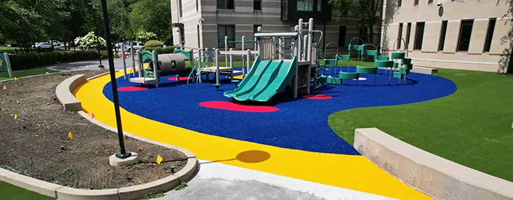 SYNLawn artificial grass playground installation