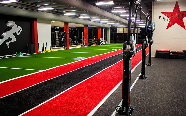 Indoor CrossFit gym with SYNLawn artificial grass
